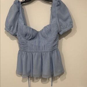 Self-portrait blue peplum top size 4